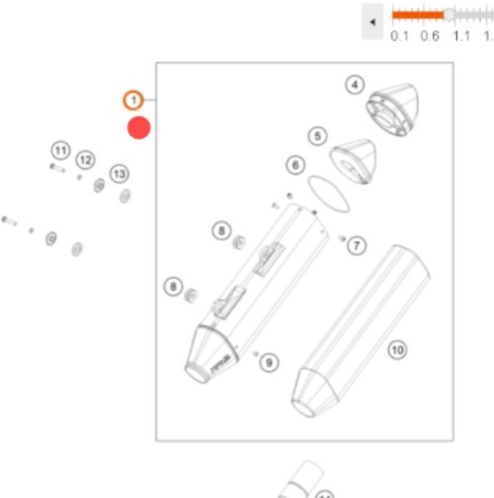 KTM Silencer Глушитель 250-500 EXCF 20-23 ( 79705081200 / 79705081000 )