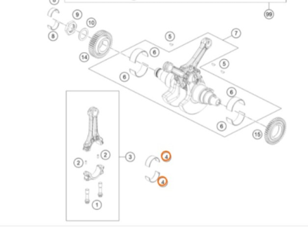 KTM SPLIT BEAR. BUSH BLUE Вкладыш шатунный синий LC8 990 1190 1290 08-> ( 612300151102 )