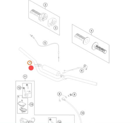 KTM HANDLEBAR 65 SX 2016 руль 65 SX 09-20 ( 46302001000 / 46202001100 / 46202001000 )