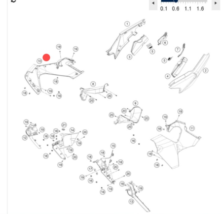 Husqvarna Fuel tank spoiler right Спойлер бензобака правый 901 Norden 22-> ( 22108051000HBA )