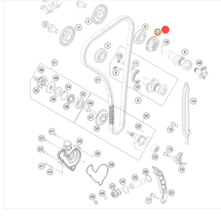 KTM VENTILATION GEAR CPL.Вентиляционная шестерня распредвала  350 EXCF 12-16 ( 77236082000 )