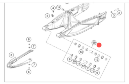 KTM Swing arm repair kit ( C90704030010 )