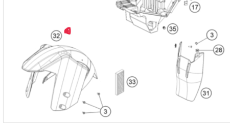 KTM FRONT FENDER Крыло переднее черное 1190/1290 Adventure R /14-20 ( 6030801000033 )