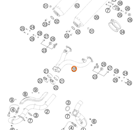 KTM DISTRIBUTOR TUBE LC8 03 Патрубок глушителя 950 990 ( 60005048000 )