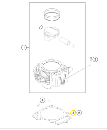 KTM Cylinder base gasket Прокладка цилиндра 690 DUKE 16-19 / ENDOURO 19-24 ( 76630135000 / 76630035000 )