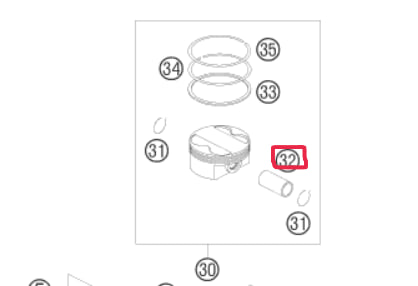 KTM PISTON PIN 22 X 13 X 60 Поршневой палец 22 X 13 X 60 640-950 adv ( 58330833000 )