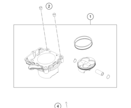 KTM Cylinder + Piston Цилиндр в комплекте с поршнем350 SXF 23-> ( A47030038000 )