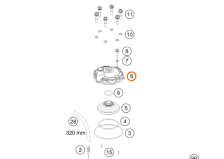 KTM CYLINDER HEAD Головка цилиндра 125 SX 17-22 ( 50430106000 / 50430006000 )