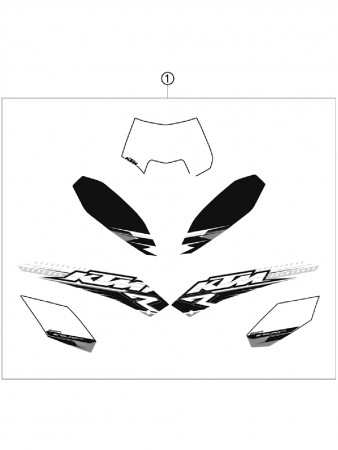 KTM DECAL SET 690 ENDURO R 2009 комплект наклеек 690 R 09-11 ( 76508199000 )