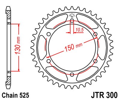 JTR 300 48 звезда ведомая стальная  48 зубов Honda XL650