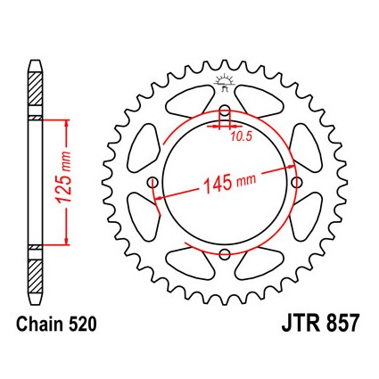 JTR 857 45 Звезда ведомая 45 зубов (XT600 E)