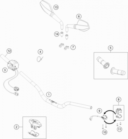 KTM FLASHER SWITCH Пульт управления поворотниками EXC / EXCF / Freeride 14-23 ( 78111029000 )
