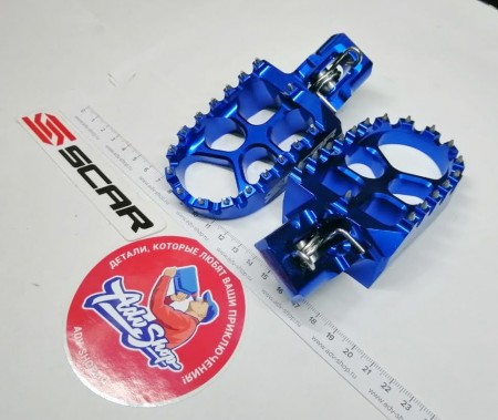 Scar EVO FOOTPEGS Blue Color Подножки Синие - KTM 125-150SX/250-450SX-F 2016-19/HQV TC125, FC 2016-19