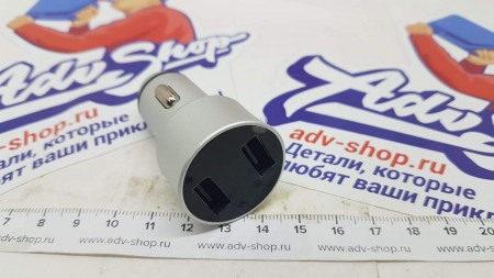 CNC dual USB зарядка с вольтметром Rock (Silver)
